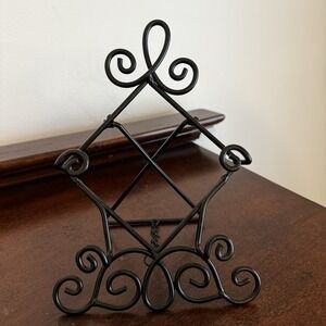 Easel For Small Frame Or Decorative Tile Art - Black Metal 8"